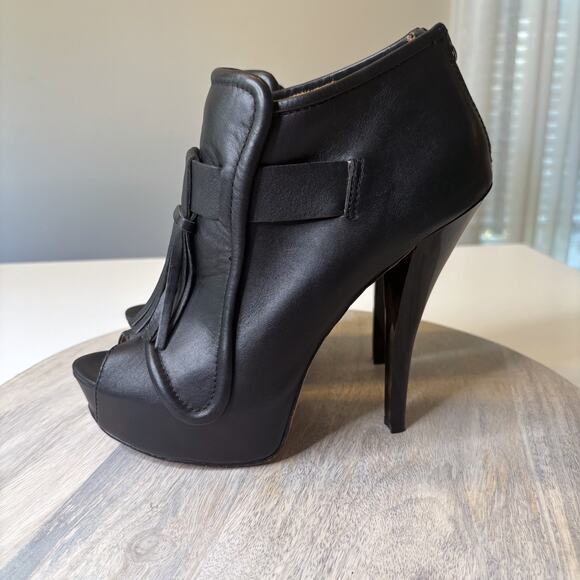 L.A.M.B by Gwen Stefani Nathan Leather Tassle Platform Ankle Booties Size 10 M - Picture 2 of 10